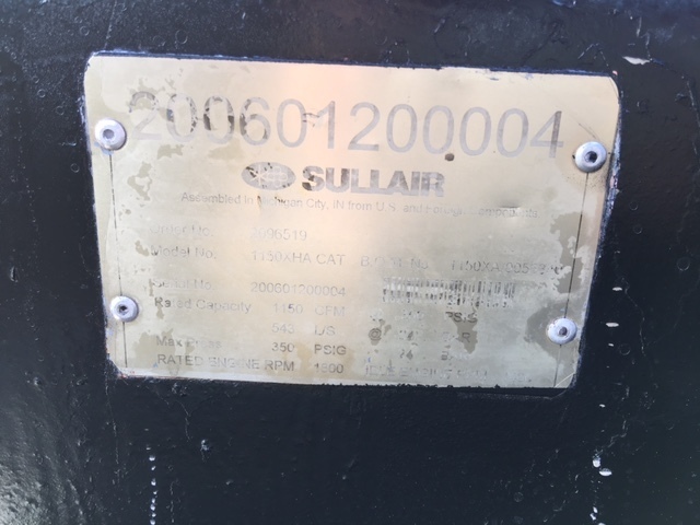  SULLAIR 1150XHA Diesel Air Compressor