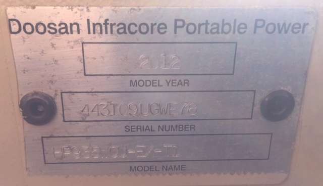  Doosan HP935WCU Diesel Air Compressor