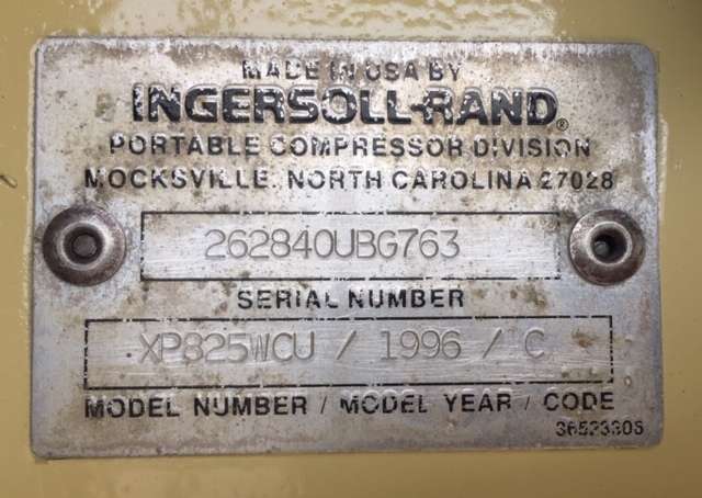 Used Ingersoll Rand XP825WCU Diesel Air Compressor