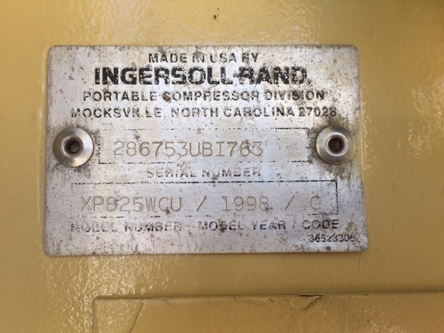 Used Ingersoll Rand XP825WCU Diesel Air Compressor