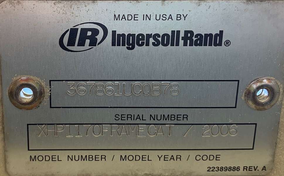 Used Ingersoll-Rand 1170/350 Diesel Air Compressor