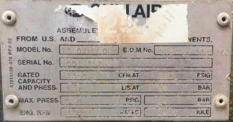 Used Sullair 1350 Air Compressor End