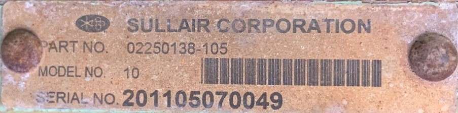 Used Sullair 185cfm Air Compressor End