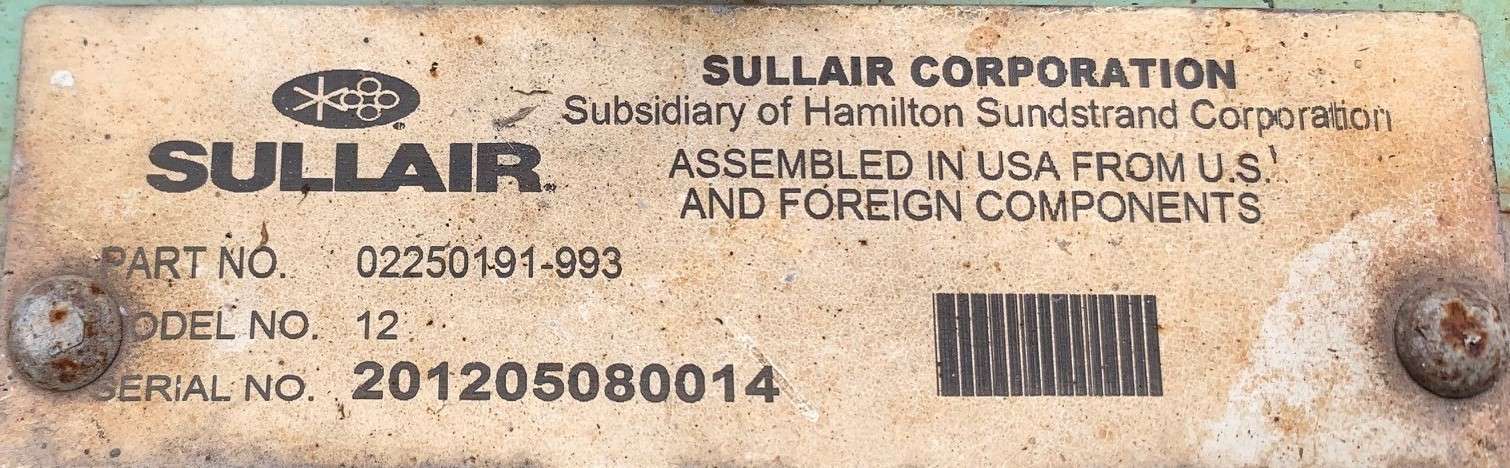 Used Sullair 185cfm Air Compressor End