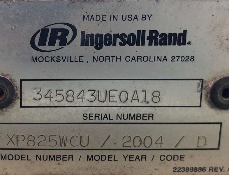 Used Ingersoll Rand XP825WCU Diesel Air Compressor