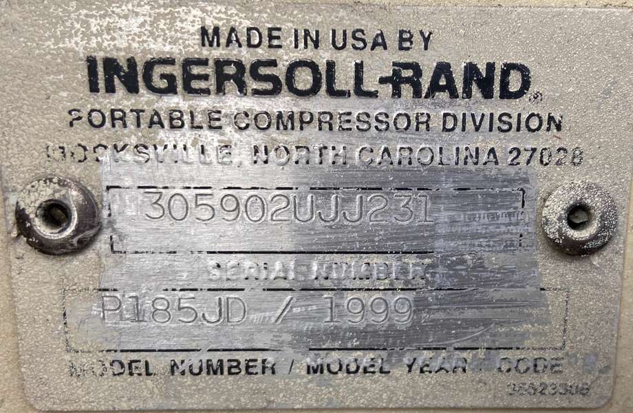 Used Ingersoll Rand P185JD Diesel Air Compressor