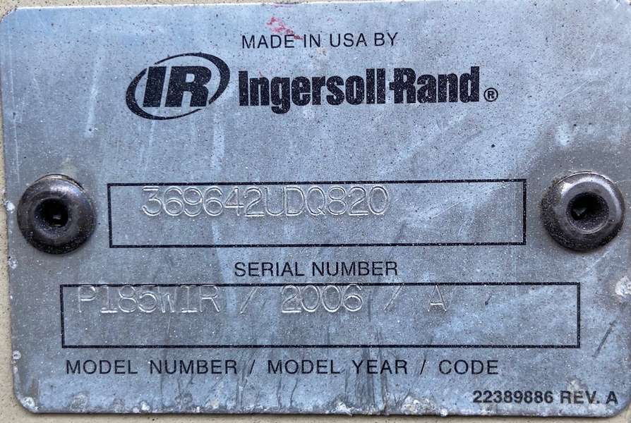 Used Ingersoll Rand P185WIR Diesel Air Compressor