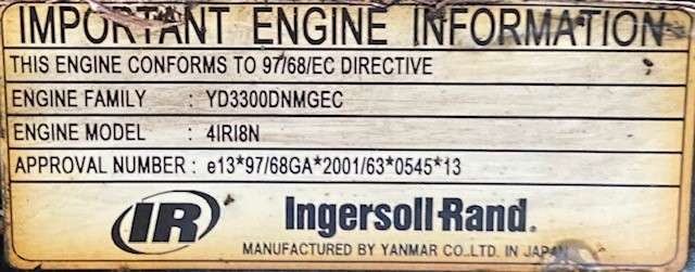 Used Ingersoll Rand P185WIR Diesel Air Compressor