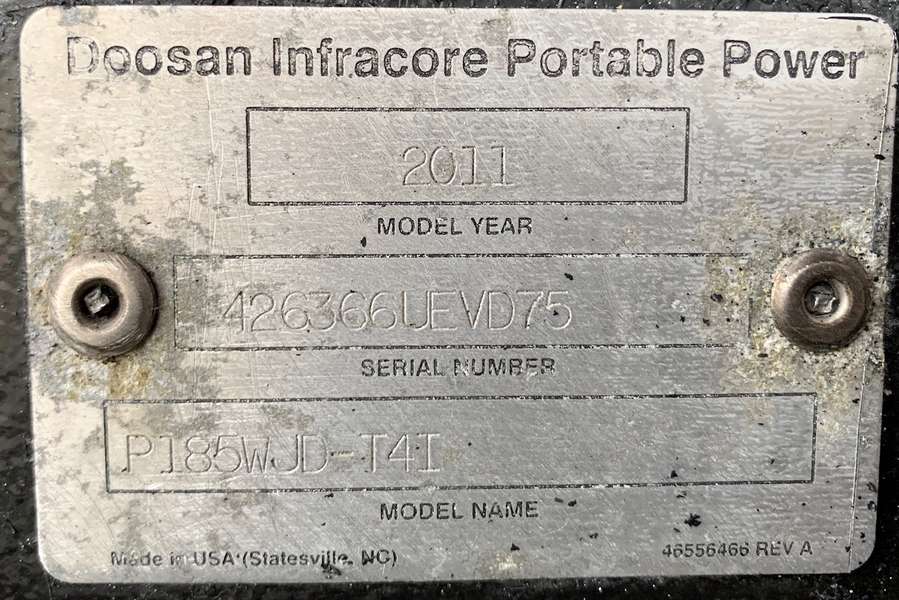 Used Doosan P185WJD-T4I Diesel Air Compressor