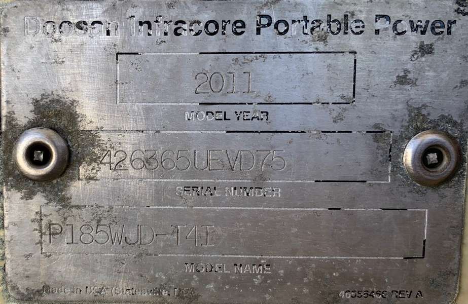 Used Doosan P185WJD-T4I Diesel Air Compressor