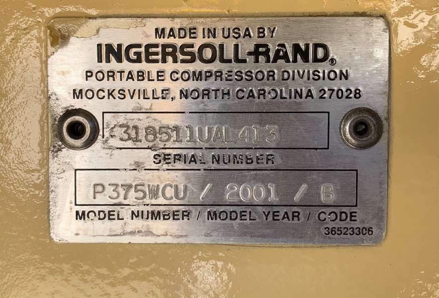 Used Ingersoll Rand P375WCU Diesel Air Compressor