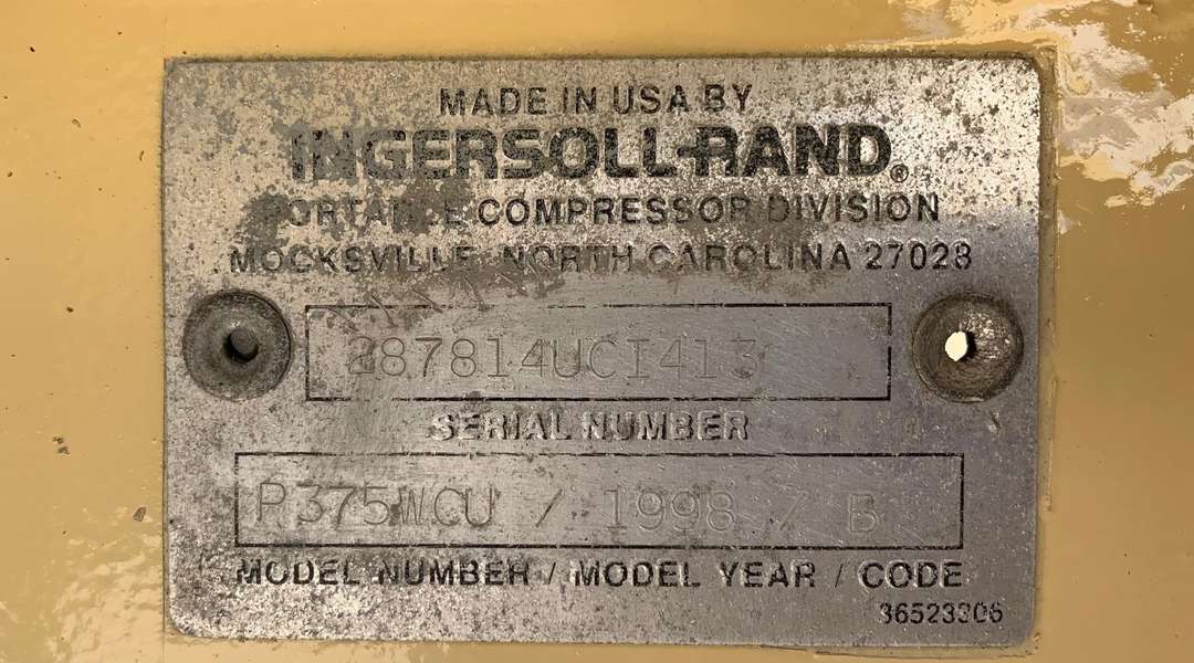 Used Ingersoll Rand P375WCU Diesel Air Compressor