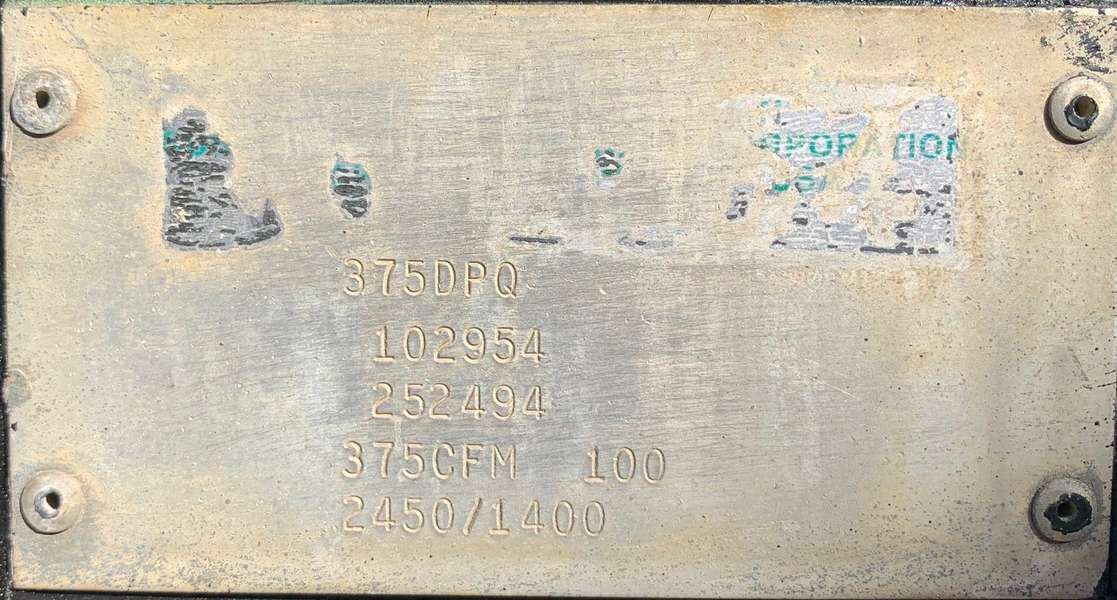 Used Sullair 375DPQ Diesel Air Compressor