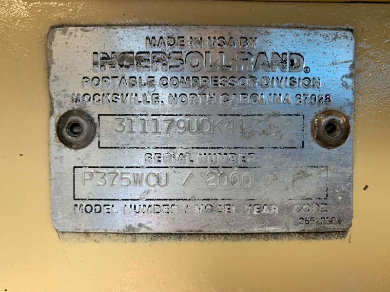 Used Ingersoll Rand P375WCU Diesel Air Compressor