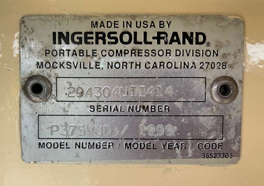 Used Ingersoll Rand P375WJU Diesel Air Compressor
