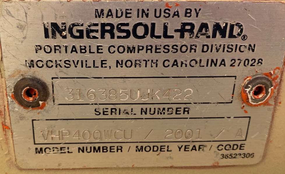 Used Ingersoll Rand VHP400WCU Diesel Air Compressor