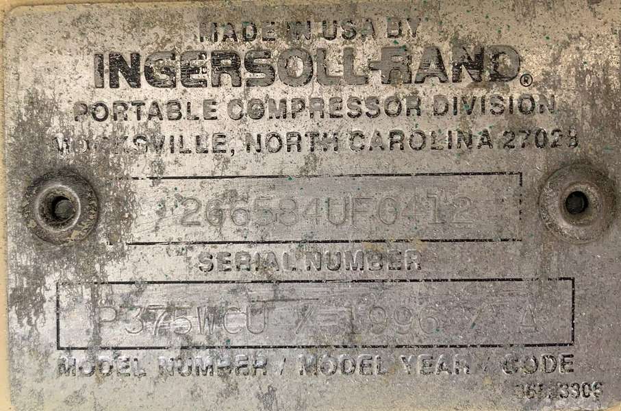 Used Ingersoll Rand P375WCU Diesel Air Compressor