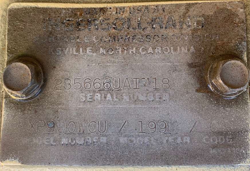 Used Ingersoll Rand XP900WCU Diesel Air Compressor