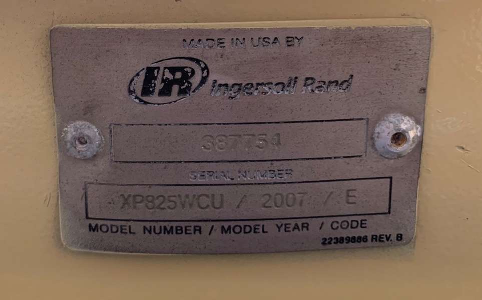 Used Ingersoll Rand XP825WCU Diesel Air Compressor