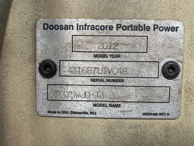 Rebuilt Doosan XP375WJD-T3 Diesel Air Compressor
