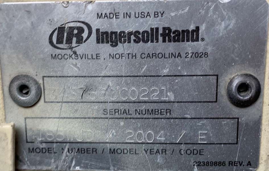 Used Ingersoll Rand P185WJD Diesel Air Compressor