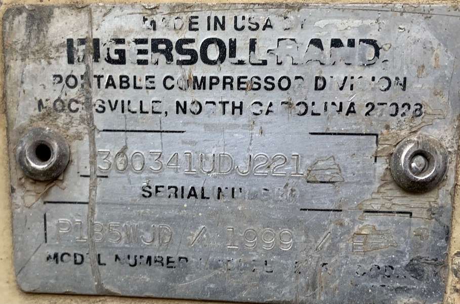 Used Ingersoll Rand P185WJD Diesel Air Compressor
