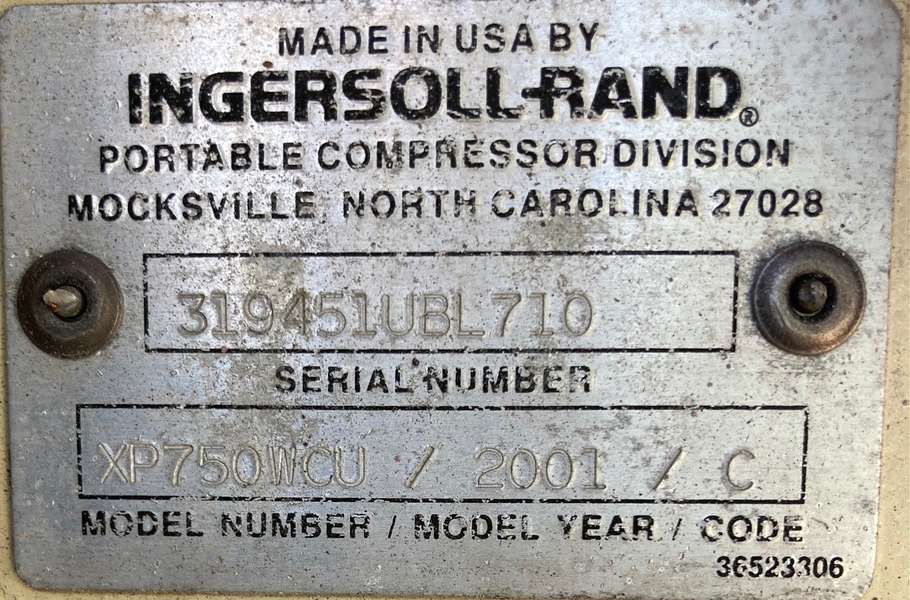 Used Ingersoll Rand XP750WCU Diesel Air Compressor