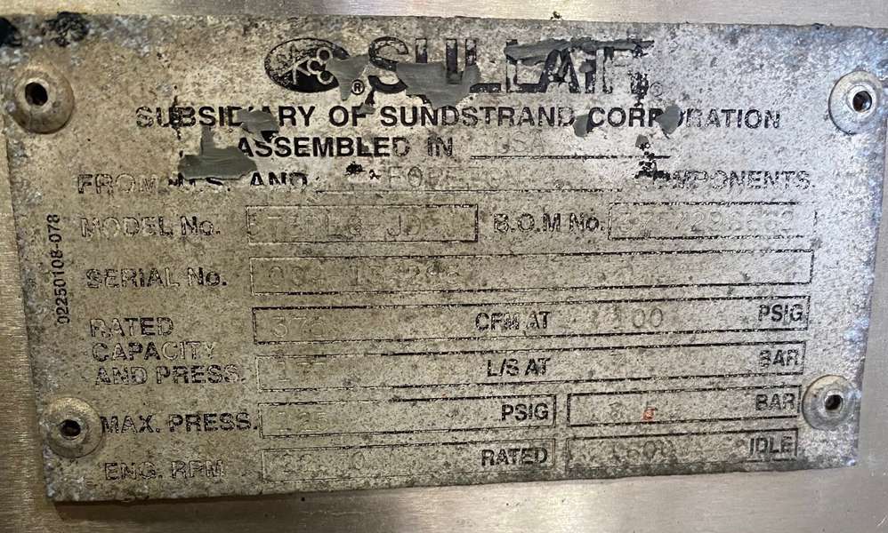 Used Sullair 375 Diesel Air Compressor