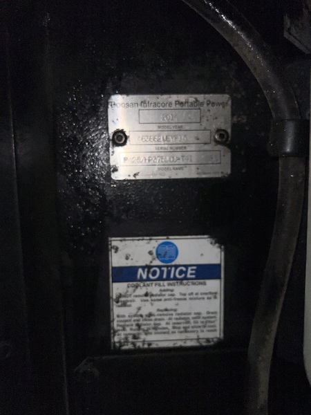 Used Doosan P425/HP375 Diesel Air Compressor