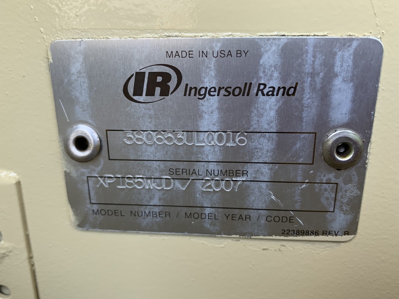 Used Ingersoll Rand XP185WJD Diesel Air Compressor