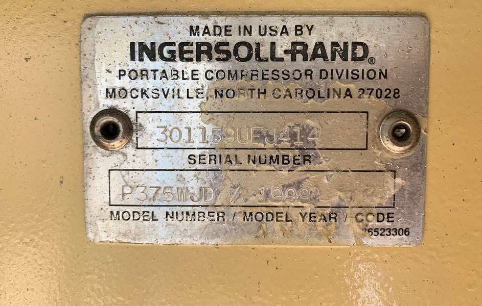 Used Ingersoll Rand P375WJD Diesel Air Compressor