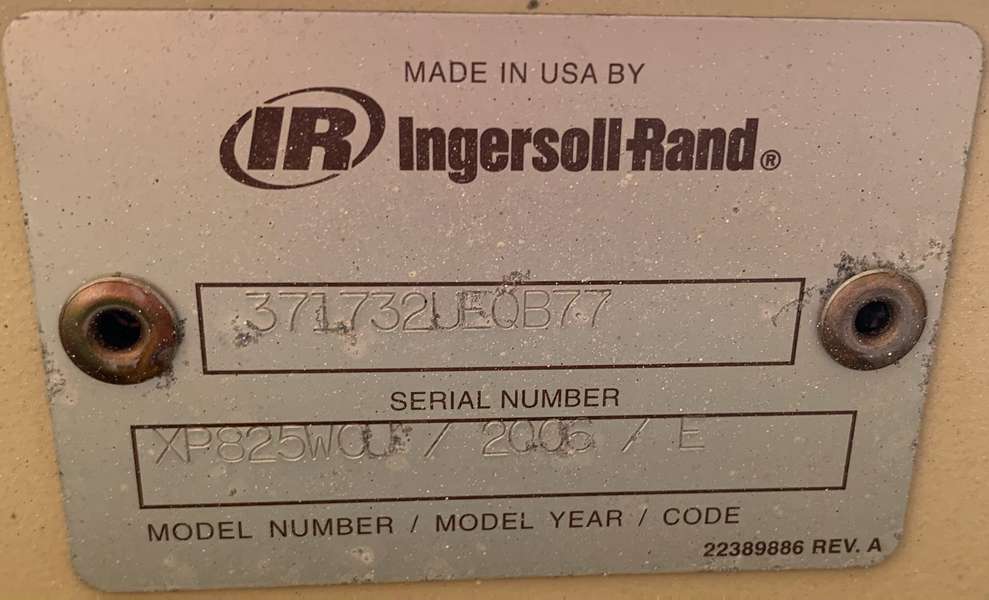 Used Ingersoll Rand XP825WCU Diesel Air Compressor