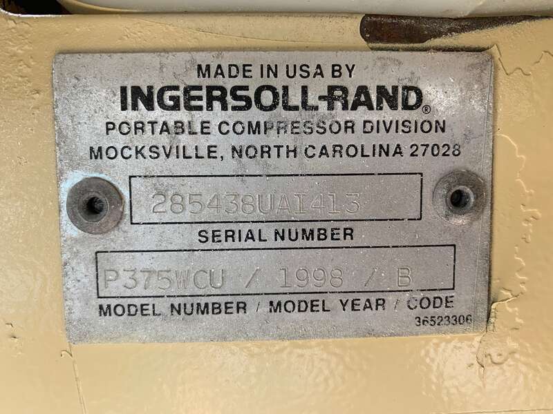 Used Ingersoll Rand P375WCU Diesel Air Compressor