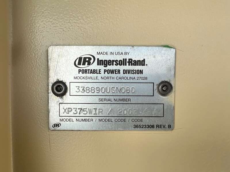 Used Ingersoll Rand XP375 Diesel Air Compressor