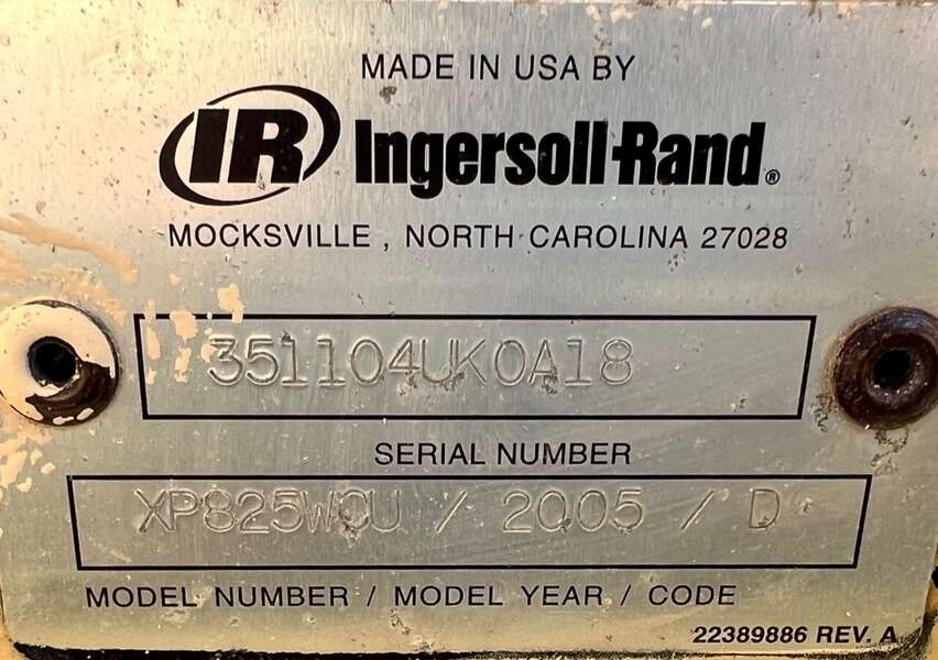 Used Ingersoll Rand XP825WCU Diesel Air Compressor