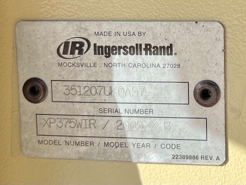 Used Ingersoll Rand XP375 Diesel Air Compressor