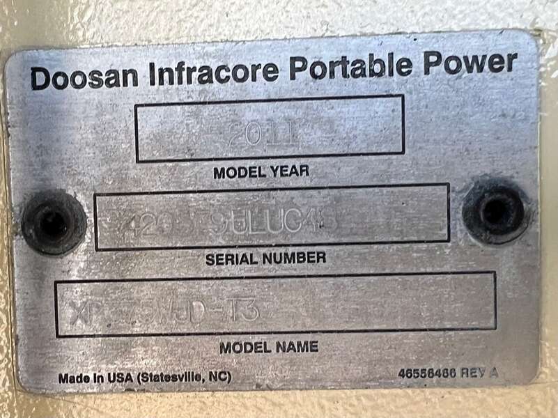 Used Doosan XP375 Diesel Air Compressor