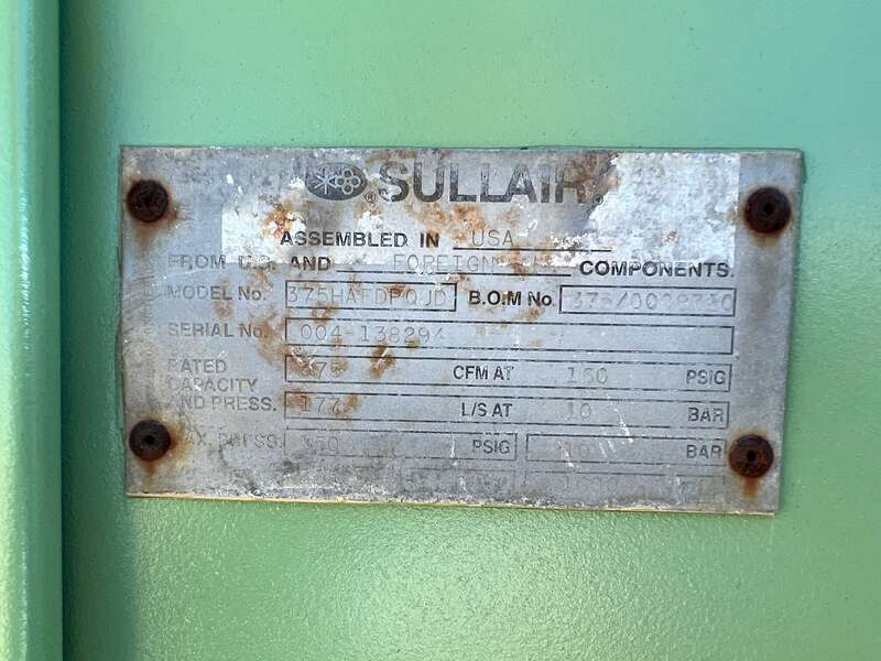 Used Sullair 375H Diesel Air Compressor