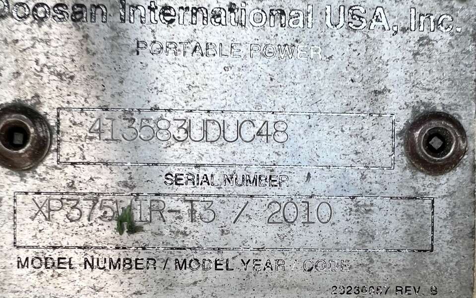 Used Doosan XP375WIR-T3 Diesel Air Compressor