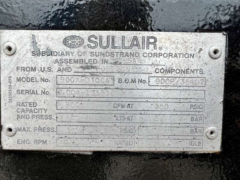 Used Sullair 900XHDTQCAT Diesel Air Compressor