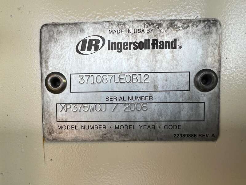 Used Ingersoll Rand Doosan XP375WCU Diesel Air Compressor