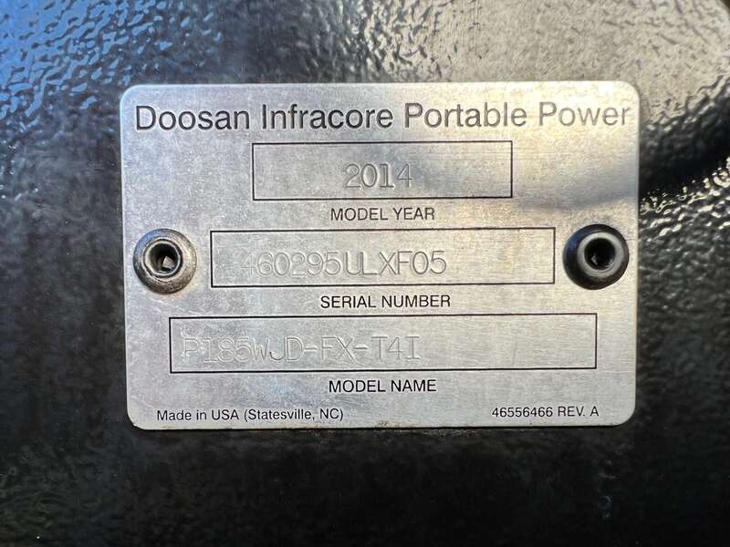 Used Doosan P185WJD-T4I Diesel Air Compressor