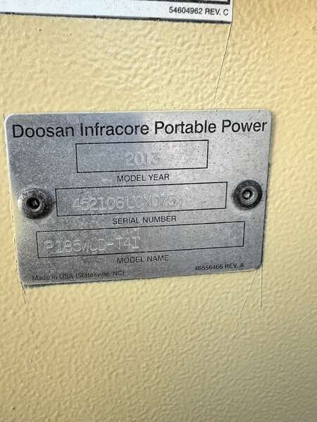 Used Doosan P185WJD-T4I Diesel Air Compressor