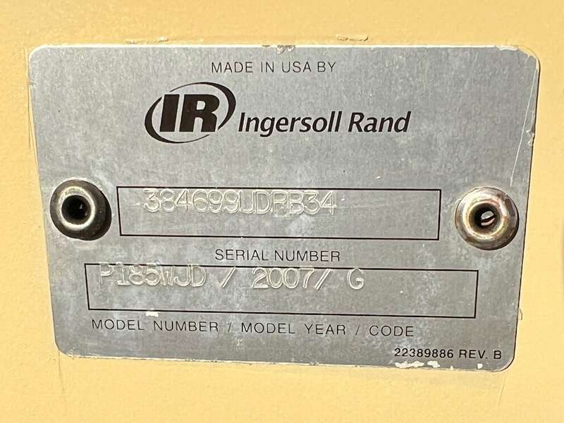 Used Ingersoll Rand P185WJD Diesel Air Compressor