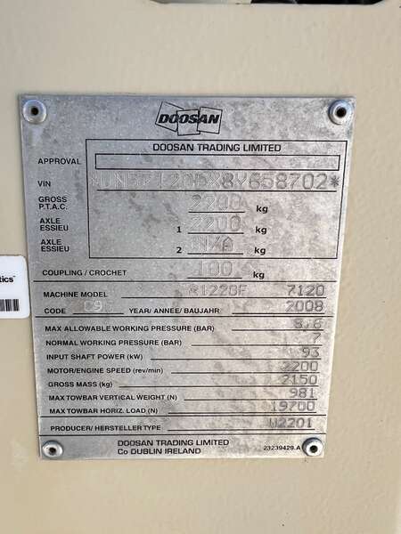 Used Doosan P425 Diesel Air Compressor