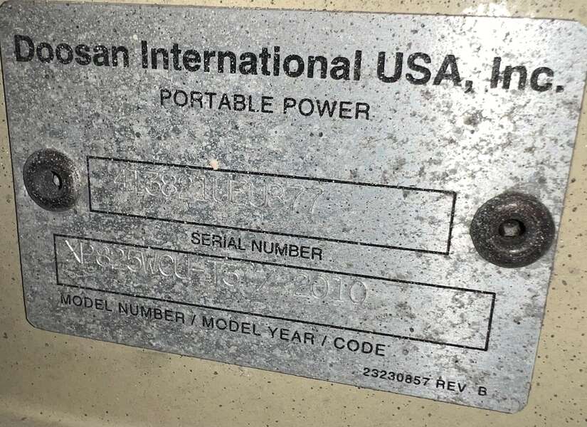 Used Doosan XP825WCU-T3 Diesel Air Compressor