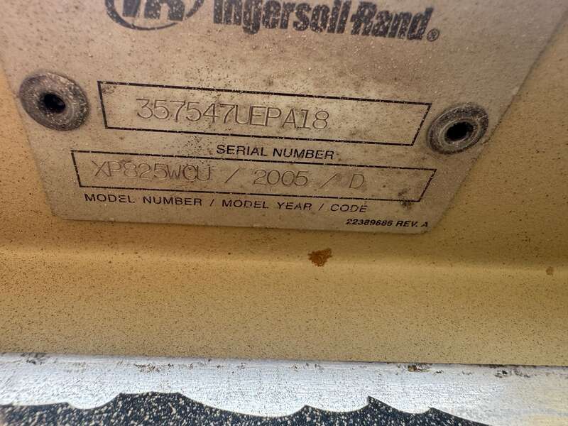 Used Ingersoll Rand XP825WCU Diesel Air Compressor