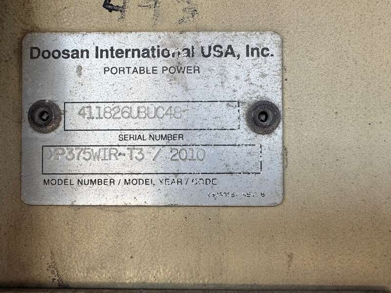 Used Doosan XP375WIR-T3 Diesel Air Compressor