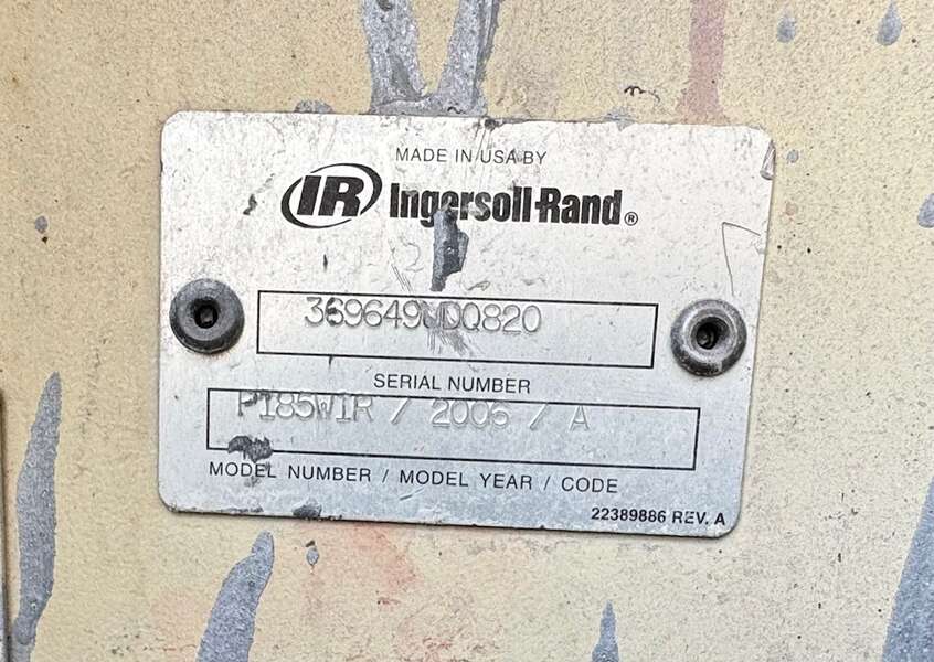 Used Ingersoll Rand P185WIR Diesel Air Compressor