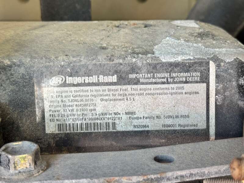 Used Ingersoll Rand XP375WIR Diesel Air Compressor